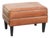 Vintage Sheepskin Ottoman with Black Piping For Sale