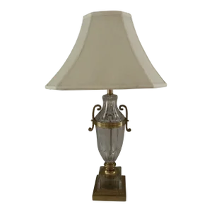 Ethan Allen Crystal and Brass Table Lamp
