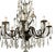 French Crystal & Patinated Bronze 8 Light Chandelier.