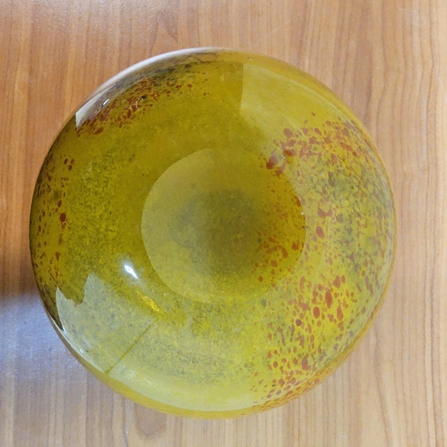 Mouth-Blown Studio Glass Vase in Yellow Tones attributed to Ioan Nemtoi, 2000s For Sale - Image 18 of 18