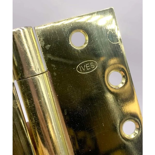 Modern Vintage Classic Polished Brass Ives Butt Door Hinge 4.5 X 4.5 For Sale - Image 3 of 5