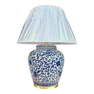 Ralph Lauren Blue & White Porcelain Lamp For Sale