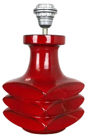 Red Ceramic Studio Pottery Table Light by Cari Zalloni for Fohr, Germany, 1970s