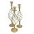 Vintage Shabby Chic Spiral Brass Candlesticks (3) For Sale