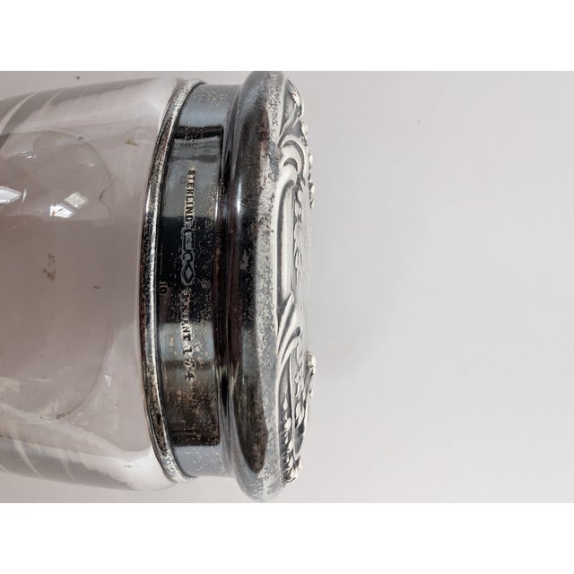Art Nouveau Antique Sterling Silver Marked Top With Initials on the Top For Sale - Image 3 of 3