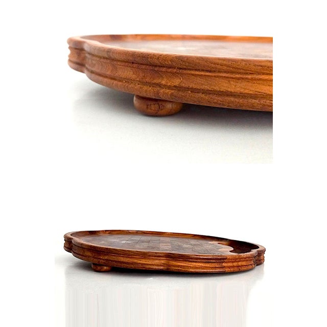 Mid-Century Modern 1960s Danish Teak Wood Scalloped Charcuterie/Carving Board Designed by Richard Nissen For Sale - Image 3 of 9