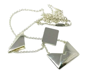 Tiffany & Co. Sweet Nothing Sterling Silver Envelope Movable Letter Necklace
