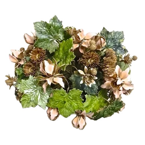 Vintage Porcelain & Enamel Tole Floral Bouquet For Sale - Image 4 of 6