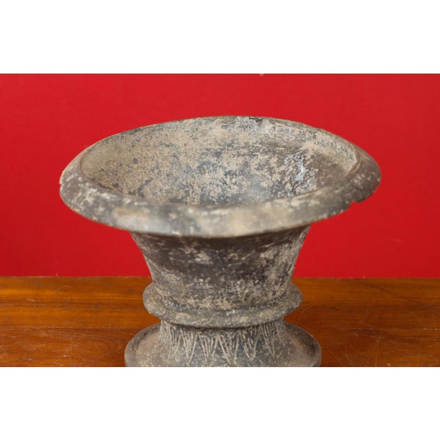 Chinese Han Dynasty Petite Vessel circa 202 BC-200 AD with Incised Motifs For Sale - Image 11 of 12