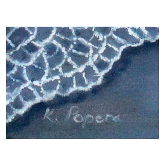 Late 20th Century White Cyclamen & Lace Still Life by Katherine Popera For Sale - Image 5 of 7