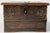 Rustic Antique Primitive Wood Strong Box With Metal Accents For Sale - Image 3 of 9