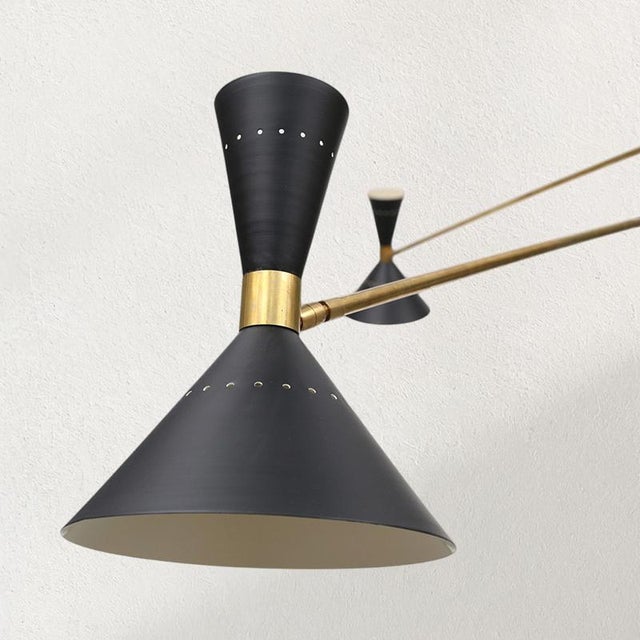 Metal Italian Brass Counterweight Lamp For Sale - Image 7 of 9