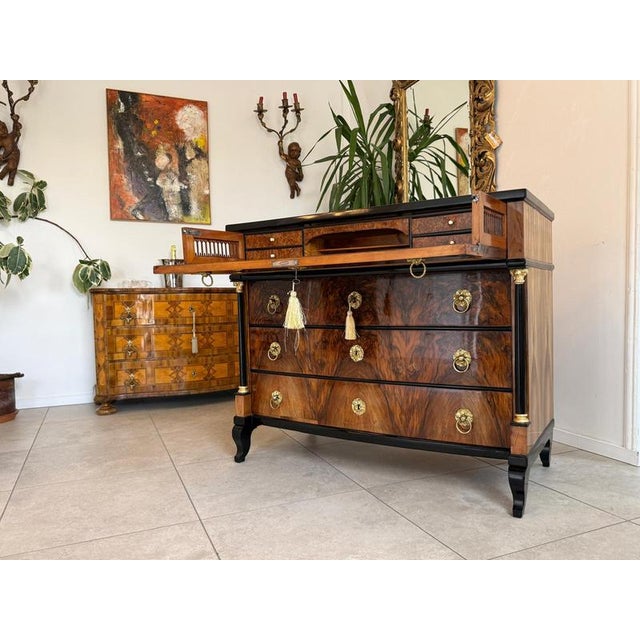 Antique Empire Writing Desk in Walnut For Sale - Image 18 of 18