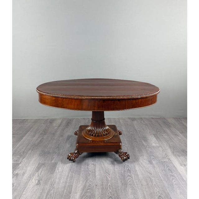 19th Century Empire Oval Table with Central Pedestal Base For Sale - Image 9 of 9