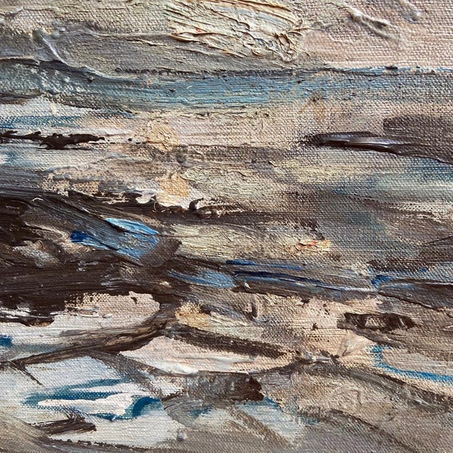 Jean Bréant, Neutral Abstract, 1960s, Oil on Canvas For Sale - Image 7 of 10
