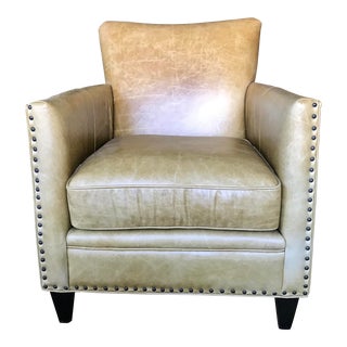 Americana Style Leather Armchair For Sale