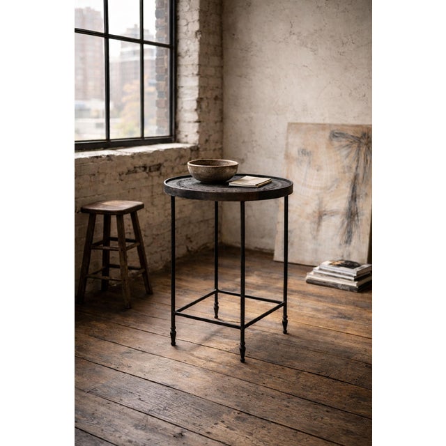 Vintage Industrial Iron Manhole Accent Table For Sale - Image 4 of 4