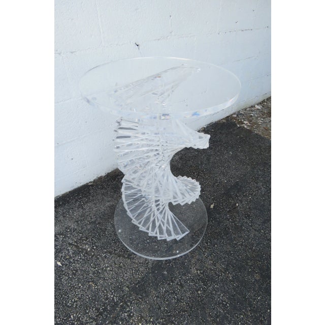 Transparent Hollywood Regency Stacked Lucite Base and Glass Top Dining Table For Sale - Image 8 of 13