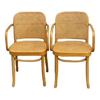 A Pair of Mid Century Thonet Style Bentwood Prague Chairs Chairs For Sale