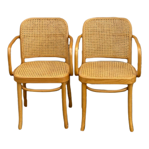 A Pair of Mid Century Thonet Style Bentwood Prague Chairs Chairs