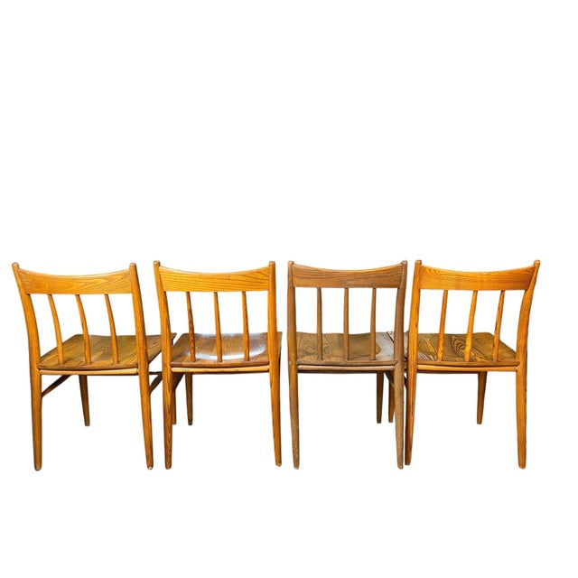 Mid Century Walnut Dining Chair’s - Set of 4 For Sale - Image 4 of 12