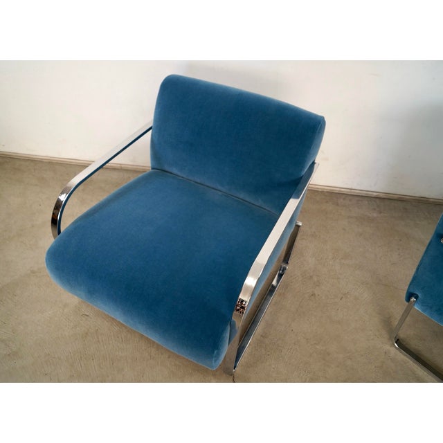 2000’s Art Deco Style Williams Sonoma Mohair Lounge Chairs - A Pair For Sale - Image 12 of 12