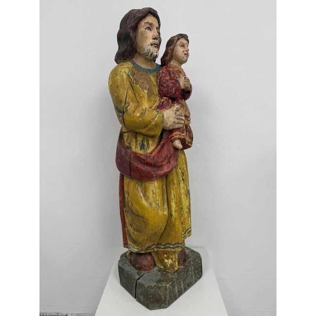 Baroque Devotional Figure of St. Joseph with the Christ Child, Southern Germany, 1750-1800 For Sale - Image 11 of 18