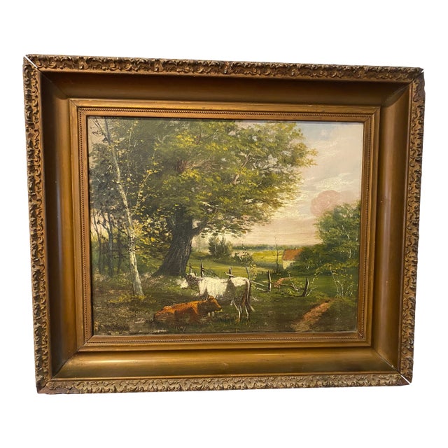 Antique Signed Oil on Canvas Painting For Sale