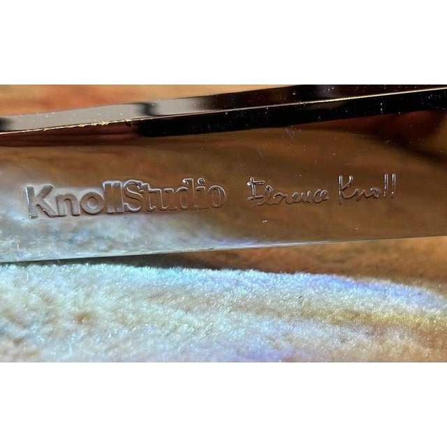 Metal Florence Knoll Oval Carrara Marble Dining Table, Signed Stainless Steel Base For Sale - Image 7 of 8