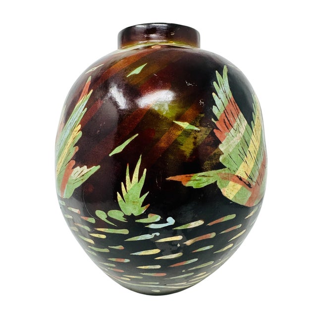 Vintage Peruvian Chulucanas Art Pottery Swan Statement Vessel This is a magnificent, large-scale hand-thrown ceramic...