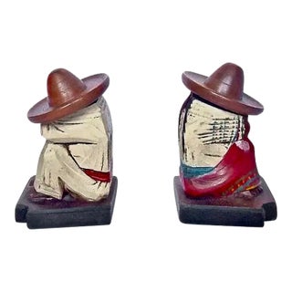 Vintage Siesta Charros Candleholder Bookends For Sale