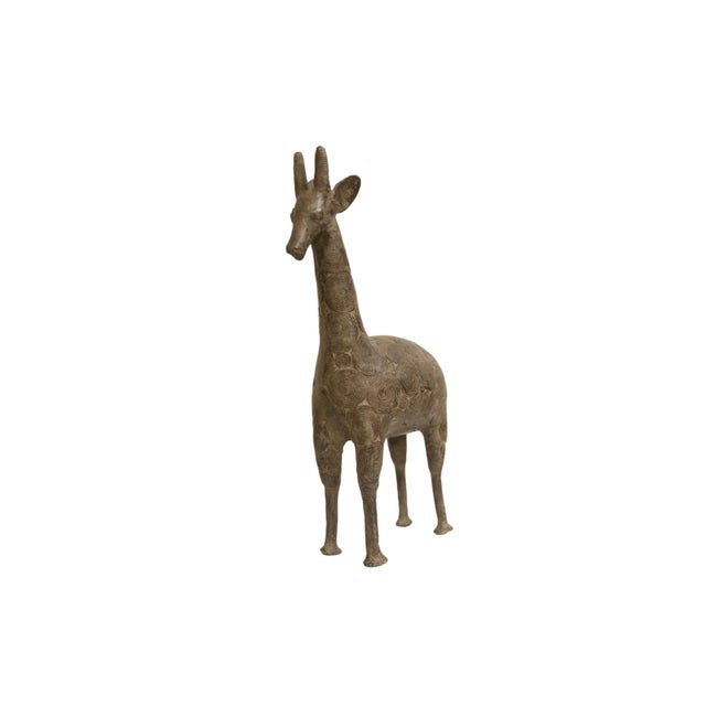 Metal Vintage African Bronze Giraffe For Sale - Image 7 of 7