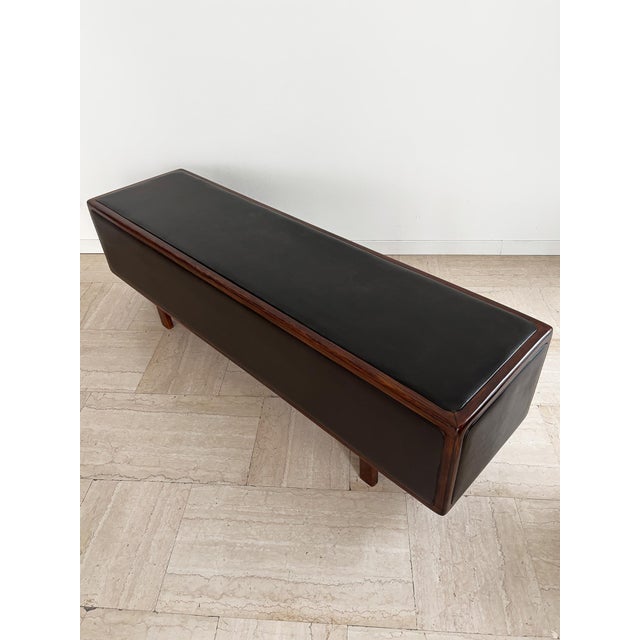 Wood Sideboard Bench in Wood and Leather, Finland, 1950s For Sale - Image 7 of 18