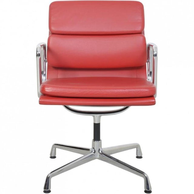 EA-208 Chair in Red Leather by Charles Eames, 2005 For Sale - Image 15 of 15