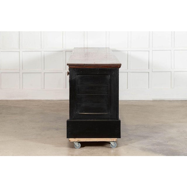 Wood English Ebonised Pine Haberdashery Shop Counter with Walnut Top, 1880s For Sale - Image 7 of 18