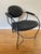 Postmodern Postmodern 1980s Wrought Iron Metal and Tufted Leather Armchair Italy For Sale - Image 3 of 12