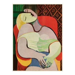 Circa 1969 After Pablo Picasso "Sleeping Woman - the Dream" Full Color Print From Italy