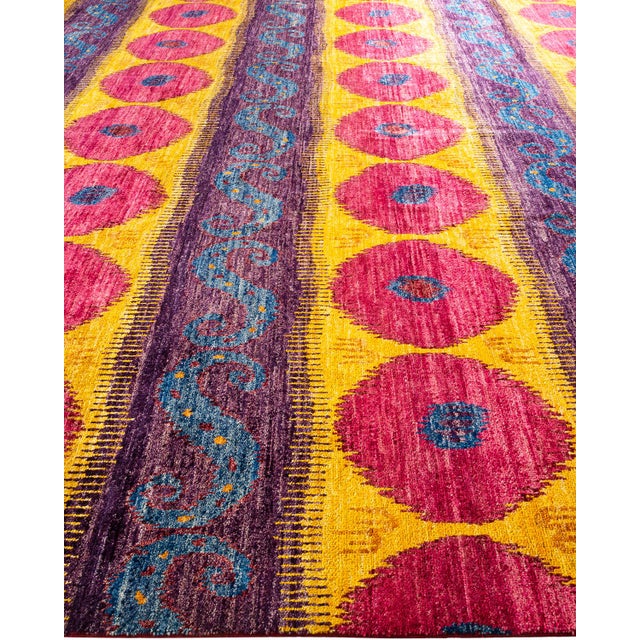Solo Rugs Modern Hand-Knotted Area Rug - Red, 11' 10" x 12' 1" For Sale - Image 4 of 8