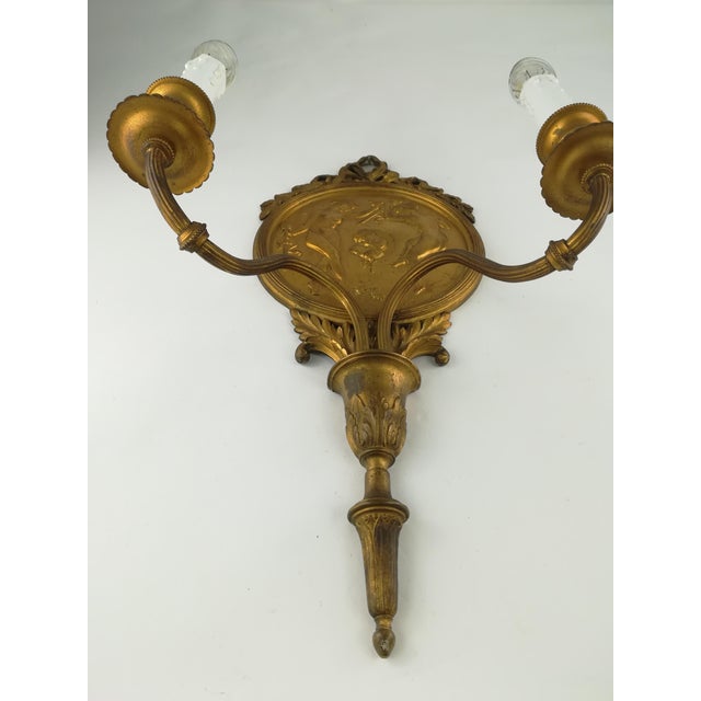Gold Empire Wall Light with Mythological Motif For Sale - Image 8 of 10