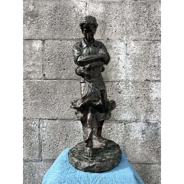 Modern 1970s Austin Production "Uttermost Welcome Home" Patinated Resin Brutalist Sculpture. For Sale - Image 3 of 18