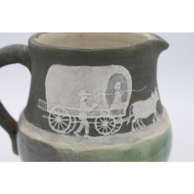 1948 North Carolina Cameo Decorated Pottery Pitcher by Walter Stephen For Sale In Raleigh - Image 6 of 11