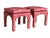 Pair Matching vintage benches/ottomans Newly upholstered in Brunschwig & Fils les touches Pink color way. White contrast...