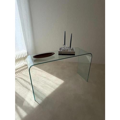 Glass Italian Glass Side Table, 1980s For Sale - Image 7 of 11