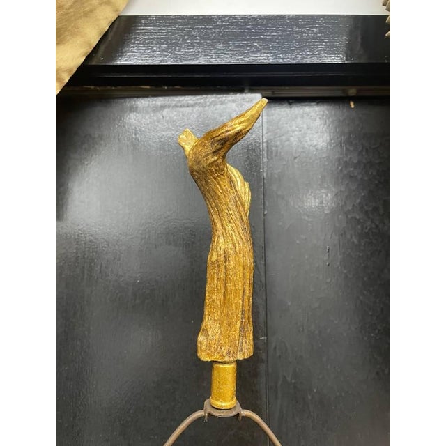Mid 20th Century Mid-Century Modern Sculptural Gold Gilded Driftwood Table Lamp For Sale - Image 10 of 13