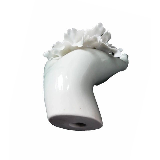 Chinoiserie Vintage Chinoiserie Quan Yin Hand Celadon Incense Burner For Sale - Image 3 of 9