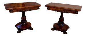Antique William IV Rosewood Card Tables, 1830, Set of 2