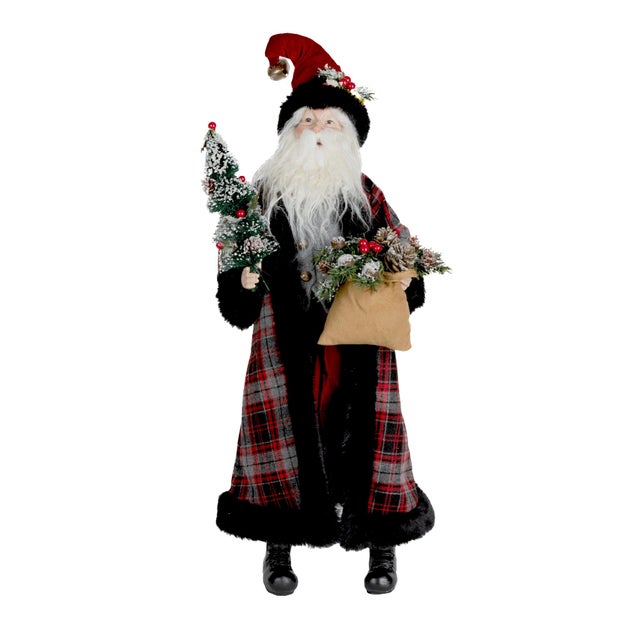 Bring festive charm into your home with this beautifully crafted Plaid Santa Figure. Standing at 27.5" tall, this...