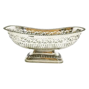 English Sterling Silver Fruit Basket from James Deakin & Sons, 1928