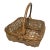 Mid-Century Appalachian Split Oak & Hand-Twisted Willow Gathering Basket With Bentwood Handle For Sale