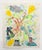A colorful contemporary work on paper from mid career artist Ben Junta
